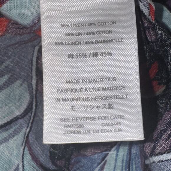 J.CREW Linen Hawaiian Collar Floral Retro Short sleeve Button Shirt Men's Size M - Picture 3 of 7